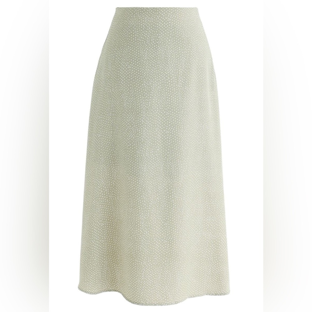 A-Line Polka Dots Chiffon Skirt